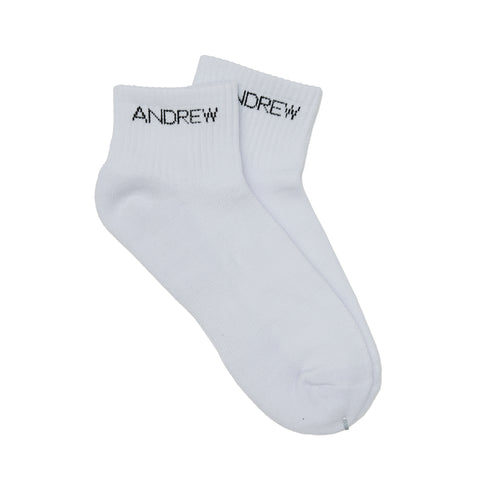 Thin Logo Ankle Socks - White