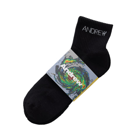 Thin Logo Ankle Socks - Black
