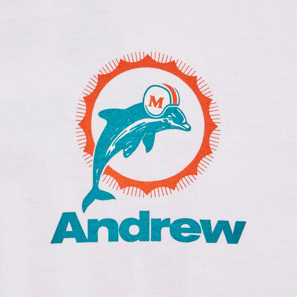 Andrew x Miami Dolphins "Logo Lock-up" Tee - Cement